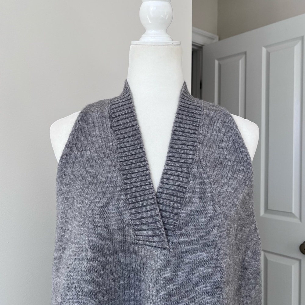 Anthropologie Gray V-Neck Sweater Vest - Picture 5 of 7